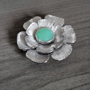 Antiqued silver tone Lily Pad flower  Pendant by Lia Sophia Costal grandma chic